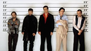 Kevin Spacey, Stephen Baldwin, Gabriel Byrne, Benicio Del Toro & Kevin Pollak in "The Usual Suspects"