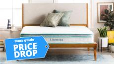 Linenspa Hybrid Memory Foam Mattress with a Tom's Guide price drop label to indicate it is on sale for under $200 in the extended Labor Day sale